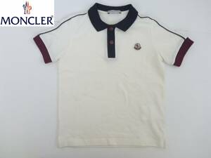 新品 MONCLER モンクレール ★キッズ　 ◆白×紺×エンジ　半袖ポロシャツ　モンクレールジャパン 6（116㎝）　