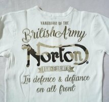 ノートン NORTON 長袖Ｔシャツ ヘンリーネック ワッフル編み 2つボタン 刺繍 Mサイズ ホワイト 白_画像6