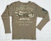 ノートン NORTON 長袖Ｔシャツ ヘンリーネック ワッフル編み 2つボタン 刺繍 XXXLサイズ カーキ_画像5