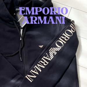 EMPORIO　ARMANI　パーカー　フード　黒　　ロゴ　M