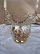 ◆昭和レトロ　金彩　ガラスの花瓶　花器◆A-3413_画像2