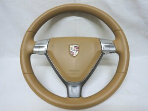  Cayman 987 Porsche original leather steering gear airbag cover 997.347.804.04.FOC sand beige 997 911 control number (W-3607)