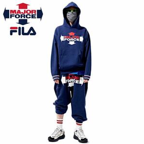 新品 正規 裏毛 ２ＸＬ FILA HERITAGE フィラ × MAJOR FORCE ロゴプルパーカー ビッグサイズ パーカー