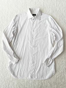 Ermenegildo Zegna 100Fili コットンテーラリングシャツ size39-151/2 格子柄 長袖シャツ ドレスシャツ エルメネジルドゼニア