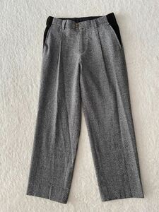  autumn winter kolor size1 switch wool slacks nep tweed wide Silhouette men's color Mix gray black white 