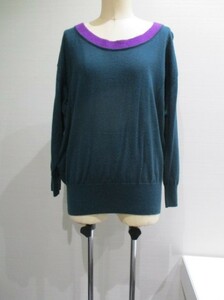  каркас framework шерсть вязаный tops свитер зеленый фиолетовый 