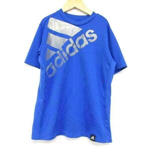 アディダス 半袖Tシャツ 前面ロゴ 速乾 スポーツウエア 男の子用 150サイズ 青 キッズ 子供服 adidas