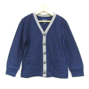 ポロ ラルフローレン Vネック 長袖カーディガン 男の子用 4T 110サイズ 紺グレー キッズ 子供服 POLO Ralph Lauren