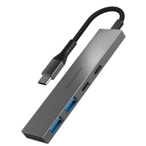 USBハブ USB 接続 4ポート Type-C x2 Type-A x2 アルミ 外付けHDD 充電 データ転送 グリーンハウス GH-HB3C4A-SV/1080/送料無料
