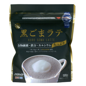 送料無料 黒ごまラテ 150g 九鬼 食物繊維 鉄分 カルシウムたっぷり １杯でゴマ約6000粒/3056ｘ１２袋セット/卸 代金引換便不可