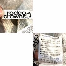 RODEO CROWNS◯スウェット◯イーグル◯プリント◯前V◯ガゼット◯エイジング加工◯七分袖◯ロデオクラウンズ◯定価7,000円◯グレー◯灰_画像3