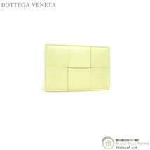 ボッテガ ヴェネタ （BOTTEGA VENETA）マキシイントレチャート クレジットカードケース 651401 レモンウォッシュド（未使用品）中古_画像1