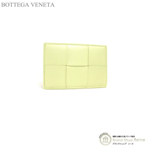 ボッテガ ヴェネタ （BOTTEGA VENETA）マキシイントレチャート クレジットカードケース 651401 レモンウォッシュド（未使用品）中古
