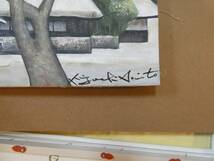 絵画 ◆ 肉筆 ◆ 風景◆ 人気実力作家！ 斎藤清 『柿の会津』◆サイン有◆世界的活躍！額装 F6 _画像5