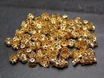 ≪p3-1124A≫●座金●6ｘ5mm●100個セット●金色 ゴールド●パーツ●天然石●パワーストーンアクセサリー作りに●ポイント消化_画像2