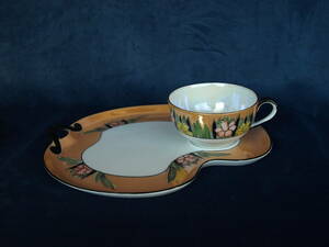  Old Noritake * luster .& floral print snack set cup & saucer.!.:***NO-1 beautiful goods.