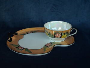  Old Noritake * luster .& floral print snack set cup & saucer.!.:***NO-2 beautiful goods.