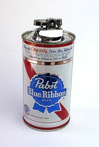 1970's PABST パブスト BEER ビール ビンテージ 缶型卓上 ライター 検 看板 ハムズ バドワイザー COORS アドバタイジング ミラー BUD LIGHT