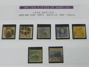 23 A N6 American stamp 1869 year SC#112-119. inside total 7 kind used *F [SC appraisal $1,022]