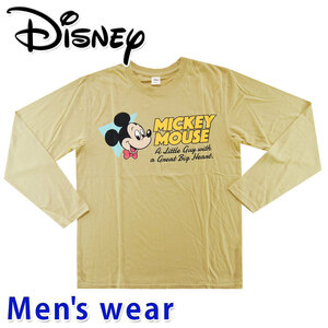 ディズニー 長袖 Tシャツ メンズ ミッキー マウス Disney グッズ ネズミ 12041710 Mサイズ CR(クリーム)
