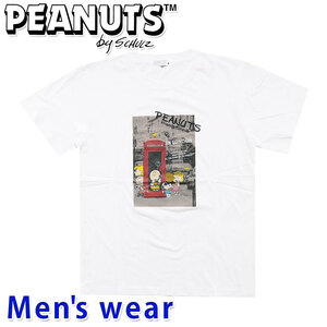 スヌーピー プリント 半袖 Tシャツ メンズ グッズ PEANUTS 犬 S1112-389SPB Sサイズ WH(ホワイト)