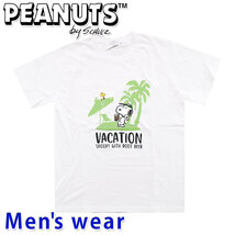 スヌーピー プリント 半袖 Tシャツ メンズ グッズ PEANUTS 犬 かすれ S1122-58B LLサイズ WH(ホワイト)_画像1