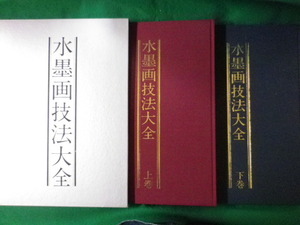 ■水墨画技法大全　函2冊入　斉藤南北　大型本■FASD2022100424■