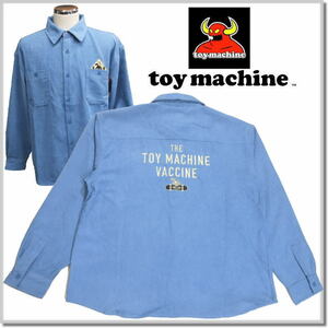 トイマシーン toy machine TOYMACHINE VACCINE CORDUROY BIG SHIRTS TMFCLS14-BLUE-L コーデュロイシャツ