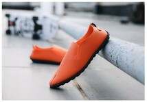 PU レザー スリッポン 【オレンジ 25.5cm】 sp4 メンズ カジュアル シューズ ドライビングシューズ 軽量 スニーカー 靴 おしゃれ_画像4