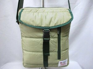 【O865】GOKINJO BAG/ご近所バッグ◇ショルダー　ポケットがいっぱい　GR　中綿入り　斜め掛け　H34cm　