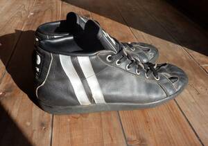  бесплатная доставка! Vintage! Patrick PATRICK кожа спортивные туфли 43(US10) натуральная кожа черный × серебряный liba бассейн? vintage