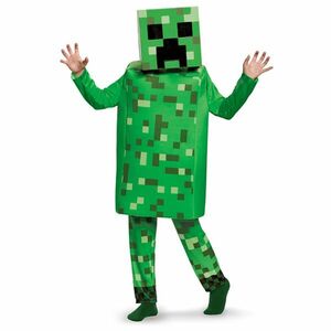 xd383Minecraft：マインクラフト 緑 子供用 コスプレ衣装　ハロウィン　minecraft　緑の世界の舞台衣装