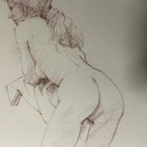 極上60・裸婦画・美人画・人物・肉筆・ヌード・M Matsuzaki・クロッキーデッサン・鉛筆・絵画・真作・美術大学_画像3