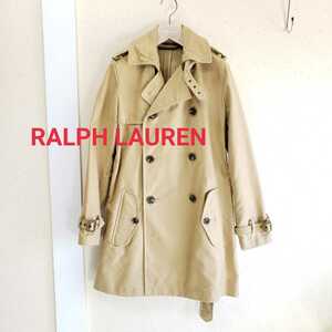 美品◆RALPH LAUREN ラルフローレン 綿100％/厚手 コットン生地 トレンチコート/レディース(0)ベージュ