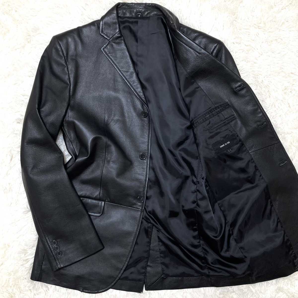 ヤフオク! -コムサ レザー テーラードの中古品・新品・未使用品一覧 安心価格 新品コムサメン ラムレザージャケット 定価64,900円 Lサイズ ネイビー テーラードジャケット