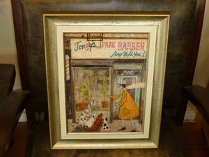 Art hand Auction Healing Picture Painting ●Samtoft Art Frame Barbershop Quartet ●Dog, furniture, interior, interior accessories, others