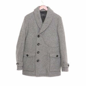 AKM 12AW Shawl Collar P-coat L size gray ei Kei M heavy melt n shawl color double pea coat 