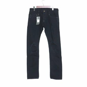 DEETA ダメージ加工ストレッチデニムパンツ ブラック サイズ32 ディーティーエー denim pants