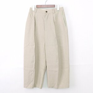 MAINU 19SS BEIGE SLEEVE PATTERN CUTTED TROUSERS PANTS サイズ1 ベージュ マイヌ ワイドパンツ トラウザー