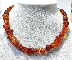 DN0325* amber ko Haku loose long necklace amber ... stone *66cm 47.3g washing settled 