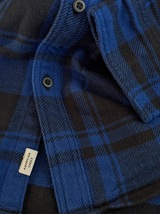 * アメリカンイーグル フード付きシャツ フランネルシャツ AE Cozy Cabin Hoodie Flannel 長袖シャツ ジャケット L / Blue *_画像5