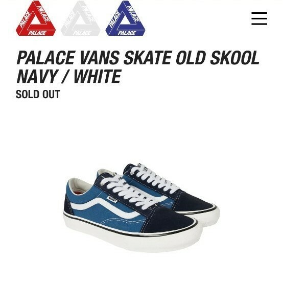 【未使用】PALACE×VANS SKATE OLD SKOOL NAVY / WHITE US10 28.0cm