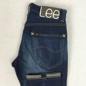 Lee リー LM9305 日本製 101 タイトナロー ストレッチ デニム パンツ ジーンズ W28 ジップフライ ユーズド加工