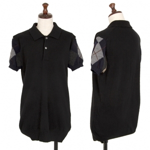  Comme des Garcons COMME des GARCONS sleeve a-ga il switch side opening knitted polo-shirt black S [ lady's ]