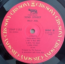 LP■ROCK/BILLY JOEL/52ND STREET/CBS/SONY 25AP 1152/国内78年ORIG OBI/帯 準美/ビリー・ジョエル/ニューヨーク52番街/人気曲 HONESTY収録_画像5