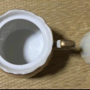 未使用 HAYASHI 陶器製 シュガーポット 昭和レトロ 砂糖入れ 茶器 洋食器 小物入れ ティータイム コレクション ハヤシの画像2