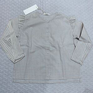 新品 tiny cottons タイニーコットンズ チェック フリル ブラウスサイズ 6Y
