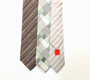 issey miyake necktie brand necktie 3 pcs set made in Japan stripe check pattern Issey Miyake 