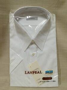 LANPEAL 半袖 シャツ オフホワイト 高級エジプト綿使用 ノーピン仕上げ 綿60%,ポリエステル40%