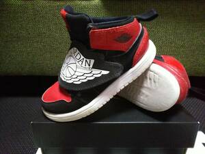  rare *NIKE SKY JORDAN1 Bred TD Sky Jordan red 16cm Chicago BQ7196-001 bread MID touch fasteners AJ1 white GYM.. black RED KIDS Kids GYM17cm